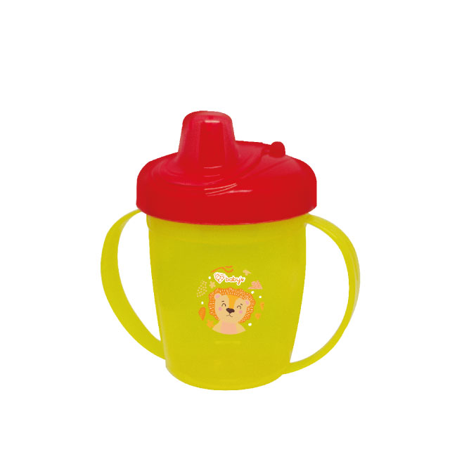 Vaso Babys Antiderrame Con Boquilla Rígida León Amarillo 8M Peque Ayuda