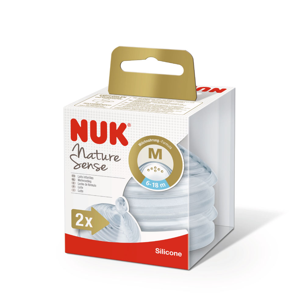NUK Chupete Para Nature Silicona 6-18 meses rojo / crema 2-pack