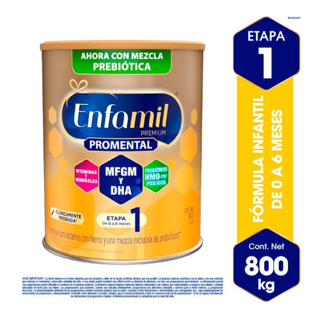 Leche de fórmula en polvo Mead Johnson Enfamil Premium 1 en lata de 800g -  0 a 6 meses