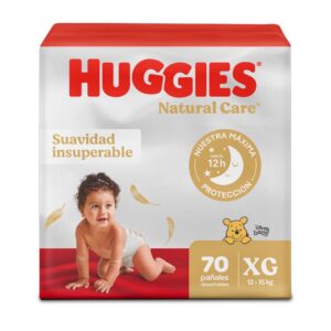 Pañales Huggies Natural Care Etapa 4/XG Suavidad Insuperable 70U