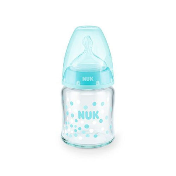 Biberón Nuk Vidrio Celeste x 120ml 0-6M+