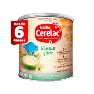 CERELAC® 5 Cereales y Leche Cereal Infantil Lata 400g