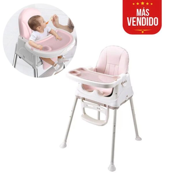 Silla de Comer con Ruedas Reposa Pies HA-004 Rosa Úpale