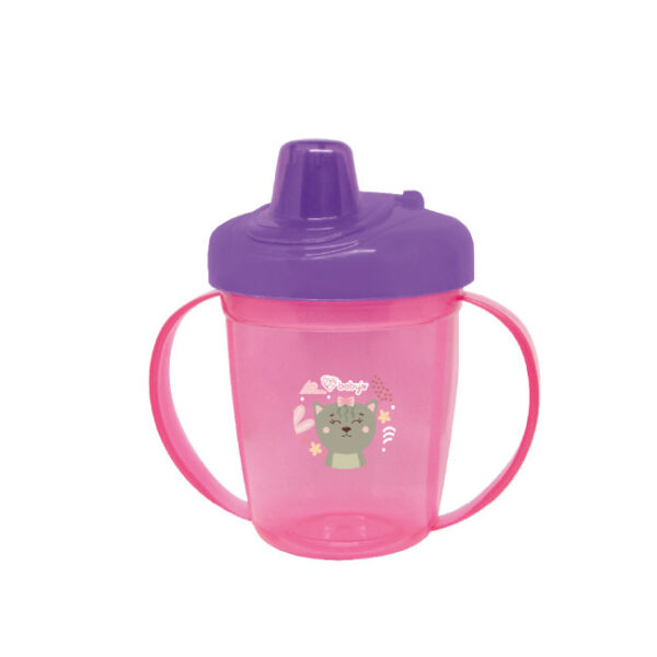 Vaso Babys Antiderrame Con Boquilla Rígida Gatita Rosa