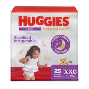 Pañales Huggies Natural Care Pants Etapa 5/XXG  Suavidad Insuperable 25U