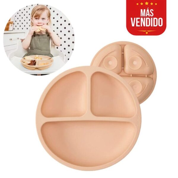 Plato de Silicona Beige 4 Ventosas Úpale