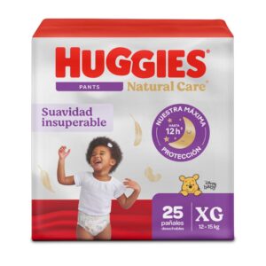 Pañales Huggies Natural Care Pants Etapa 4/XG  Suavidad Insuperable 25U