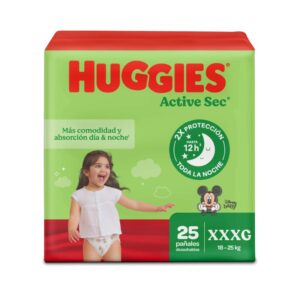 Pañales Huggies Active Sec Etapa 6/XXXG  Más Comodidad y Absorción 25U