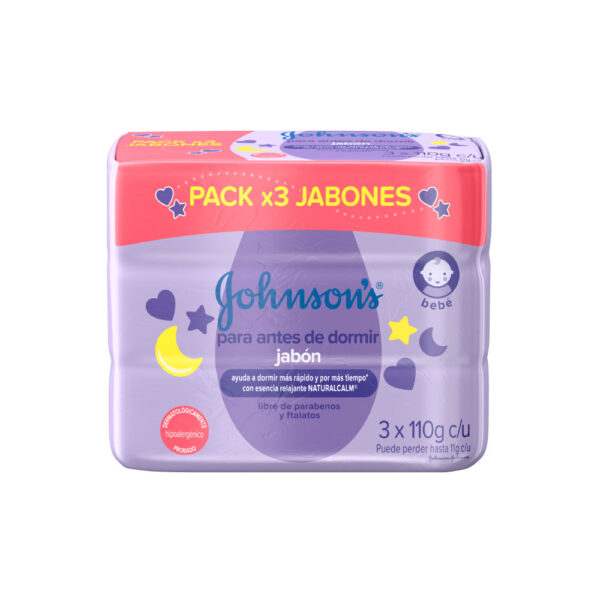 Jabón Johnsons Baby Antes De Dormir Tripack 110g c/u