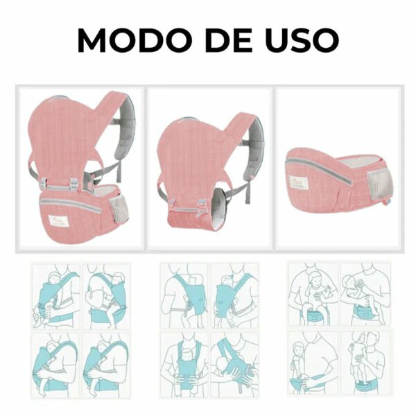 Canguro Babyroo Rosado Hipopótamo Creciendo Juntos modo de uso