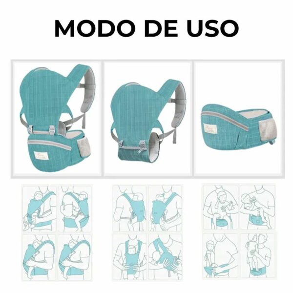 Canguro Babyroo Turquesa Panda Creciendo Juntos modo de uso
