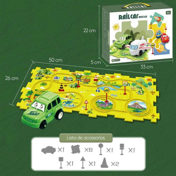 Pista De Eléctrica Dino 15 Piezas Úpale medidas