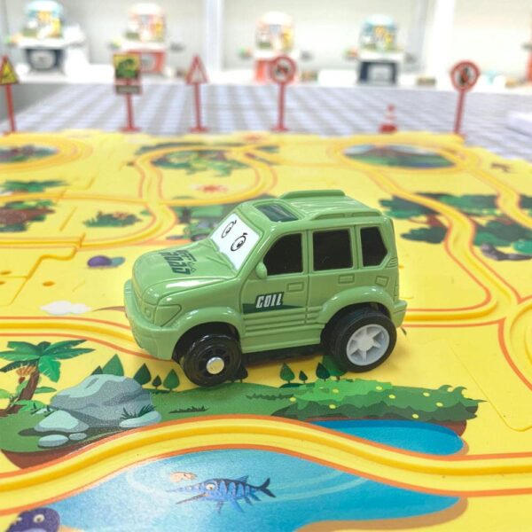 Pista De Eléctrica Dino 15 Piezas Úpale carro verde