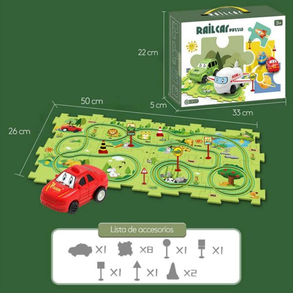 Pista De Eléctrica Bosque 15 Piezas Úpale dimensiones