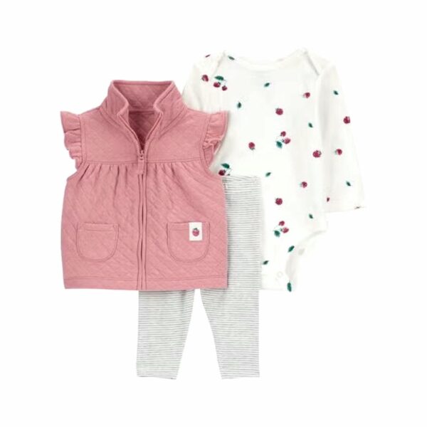 Set de 3 piezas Carters chaleco cereza 3m