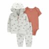 Set de 3 piezas Carters chaqueta dino 12m