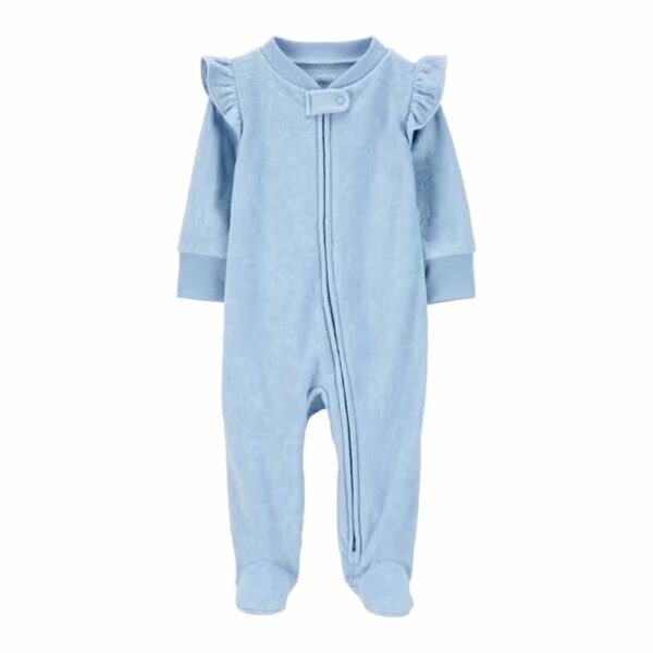 Pijama polar de flores Carters con cierre 3m