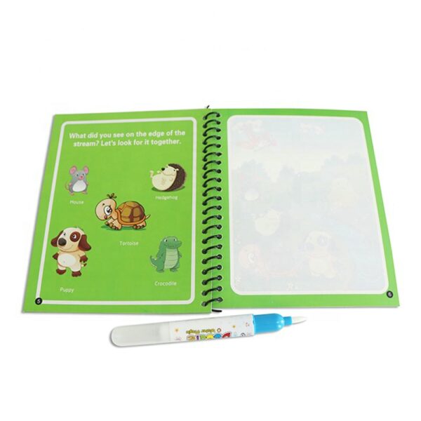 Libro Mágico de Agua para Niños Animales abierto