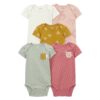 Pack de 5 bodies de manga corta para bebé 12M