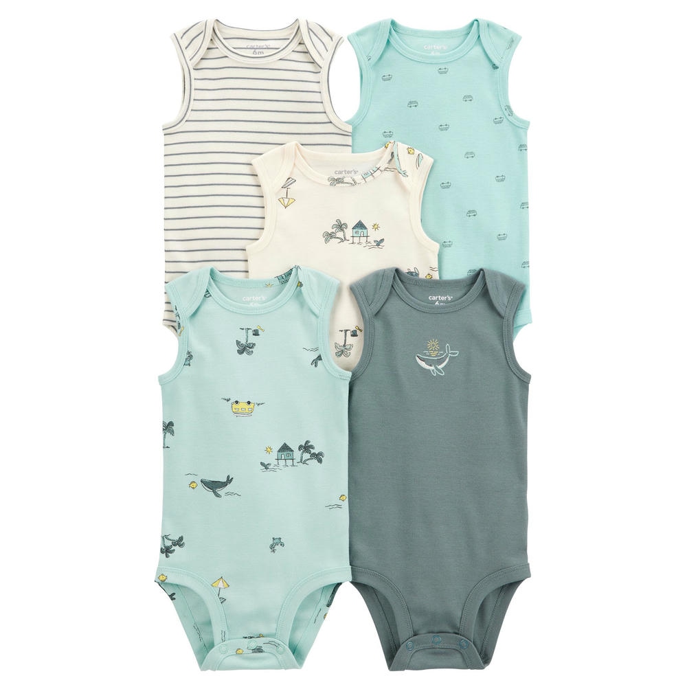 Pack de 5 bodies sin mangas con estampado de océano para bebé 12M ...