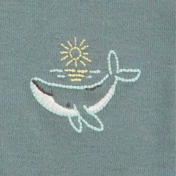Pack de 5 bodies sin mangas con estampado de océano para bebé 12M ballena bordado