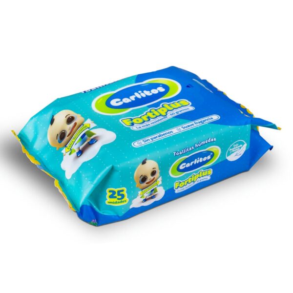 Toallitas Húmedas Carlitos Fortiplus Funda x 25 unidades vista lateral