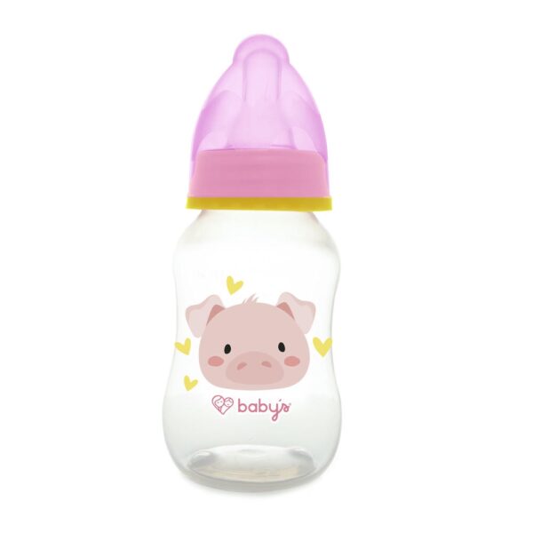 Biberón Babys Curvo 5 Onz x 125ml Rosa Cerdito 1m+