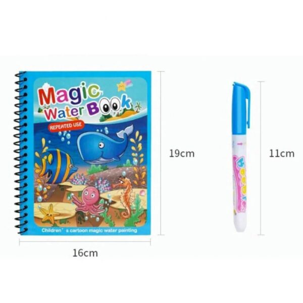 Libro Mágico de Agua para Niños Animales Marinos medidas