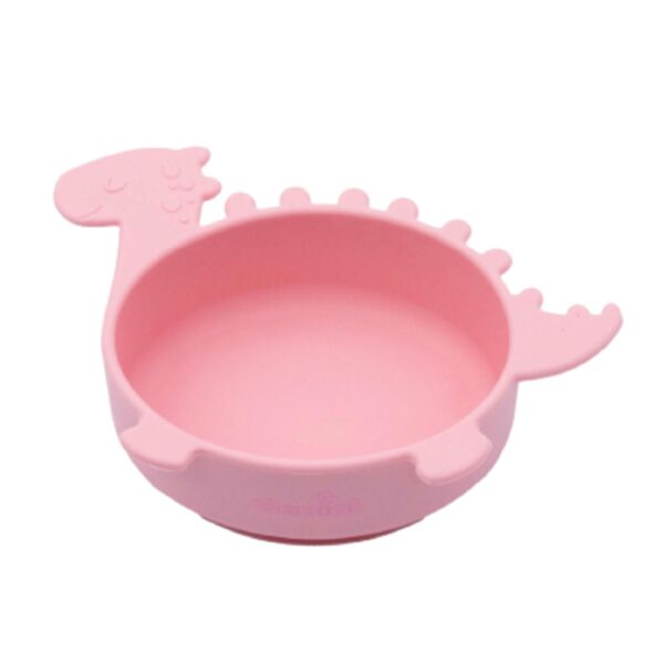 Bowl de Silicona Genial 6M+ Dinosaurio Rosa