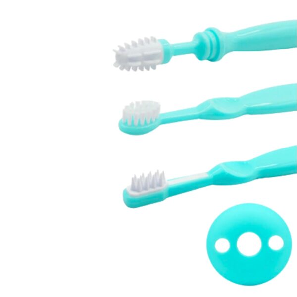 Set de Cepillos de Entrenamiento Genial 3 en 1 6M+ Turquesa cepillos