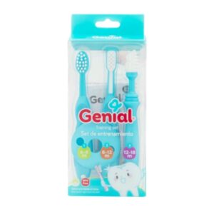 Set de Cepillos de Entrenamiento Genial 3 en 1 6M+ Celeste