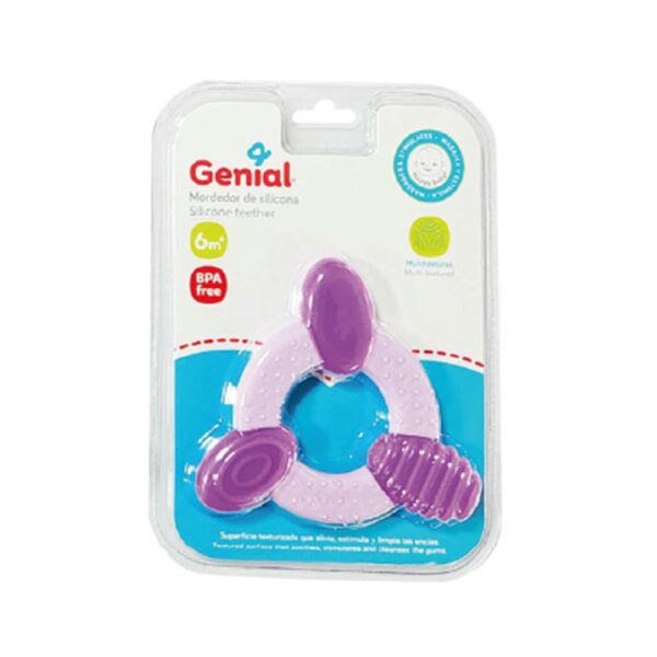 Mordedor de Silicona Genial 6M+ redondo Morado - Lila paquete