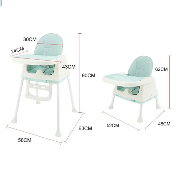 Silla De Comer Isabella Verde Con Ruedas Y Reposa Pies Úpale nuevo 1