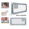 Baranda de Cama Gris 196 x 60cm Úpale ajustable