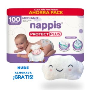 Pañal Nappis Protect Plus M x 100 + Nube almohada