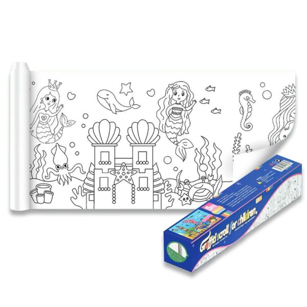 Rollo de Dibujos para Niños o Papel para Colorear Sirenas 500cm 3años+ Prime