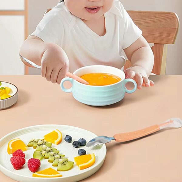 Cuchara Doble Silicon y Acero raspa fruta con Caja Melón Formosa uso