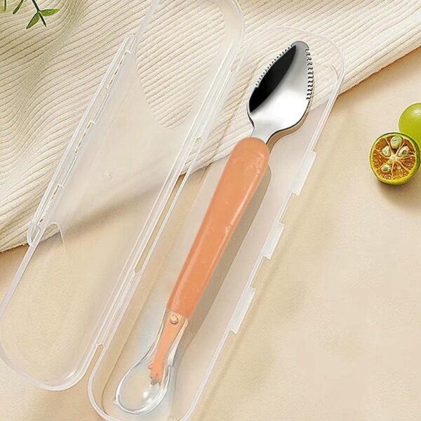 Cuchara Doble Silicon y Acero raspa fruta con Caja Melón Formosa caja