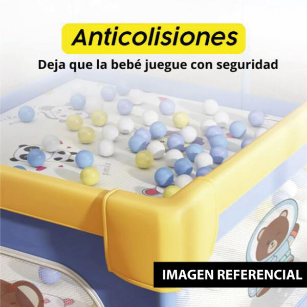 Corral de juegos para bebé con Pelotas Mundo Marino Rosado 180x200 cm Creciendo Juntos anticolisiones