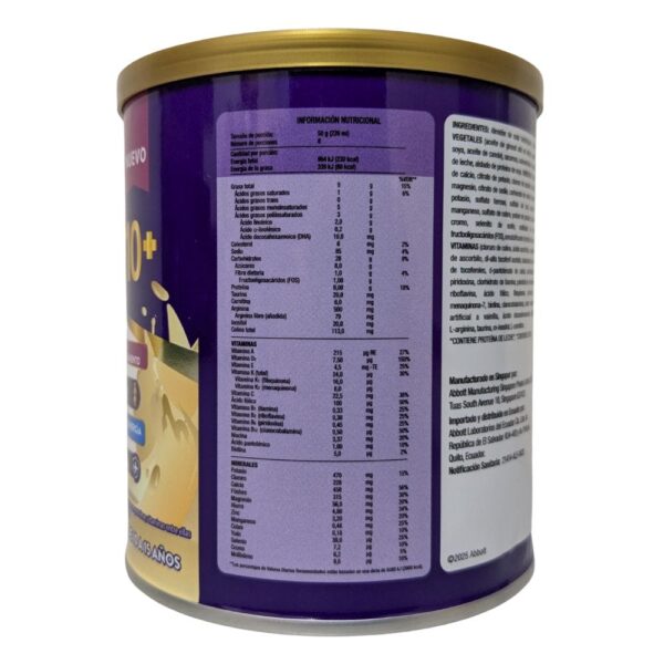 Pediasure 10+ Vainilla 400 g información nutricional