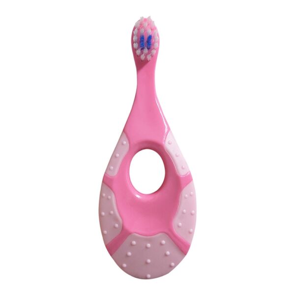 Cepillo Dental Babys Premium 2 en 1 Cepillo y Mordedor (6m+) Rosa