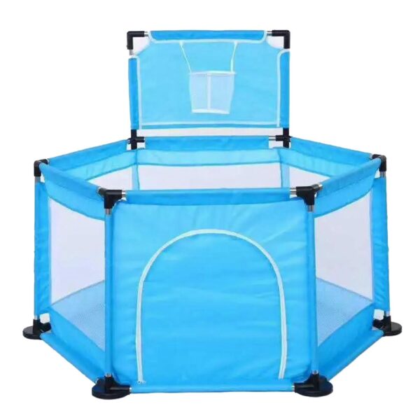 Corral Hexagonal Con Cesta De Baloncesto 125x61x62cm Azul Prime