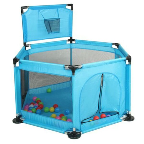 Corral Hexagonal Con Cesta De Baloncesto 125x61x62cm Azul Prime diseño