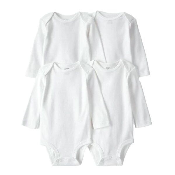 Set de 4 piezas Carters body manga larga blanco 3m