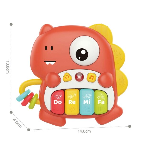 Piano Musical para Bebés Dino Rojo Úpale medidas