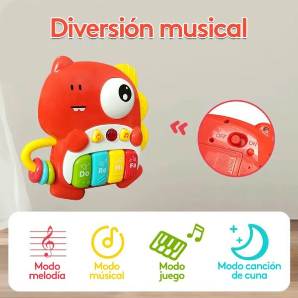Piano Musical para Bebés Dino Rojo Úpale modos de uso