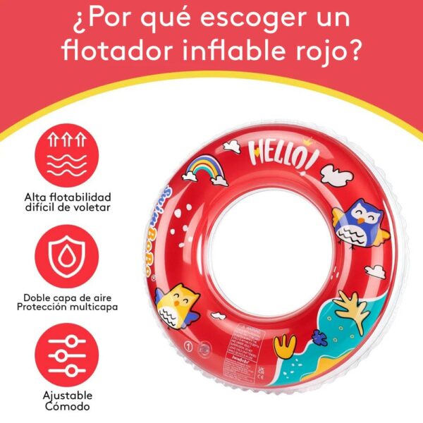 Flotador Inflable Plástico para niños Rojo De Búho Úpale propiedades