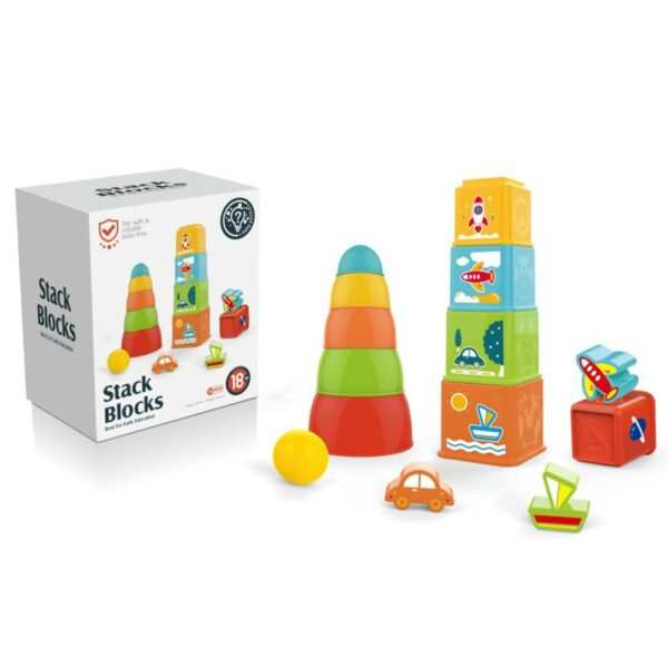 Juguete Torre Apilable Plástico Úpale caja y producto