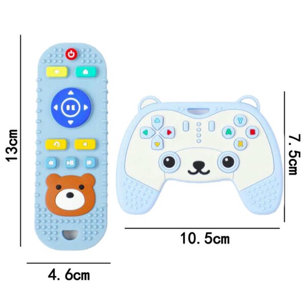 Set Masticador Para Bebes Palanca De Play + Control Remoto Celeste Úpale medidas