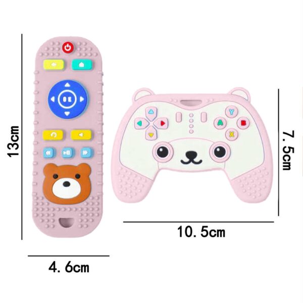Set Masticador Para Bebes Palanca De Play + Control Remoto Rosa Úpale medidas